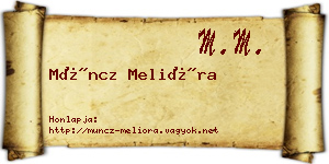 Müncz Melióra névjegykártya